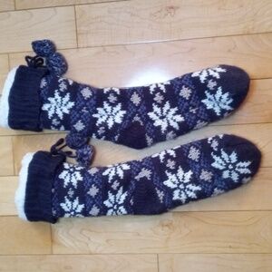 Slipper socks snowflake print